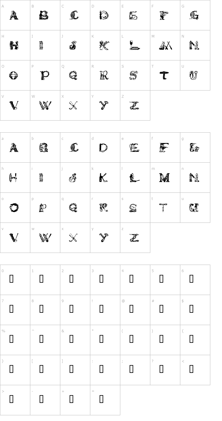 Character Map Gourmet Display Font