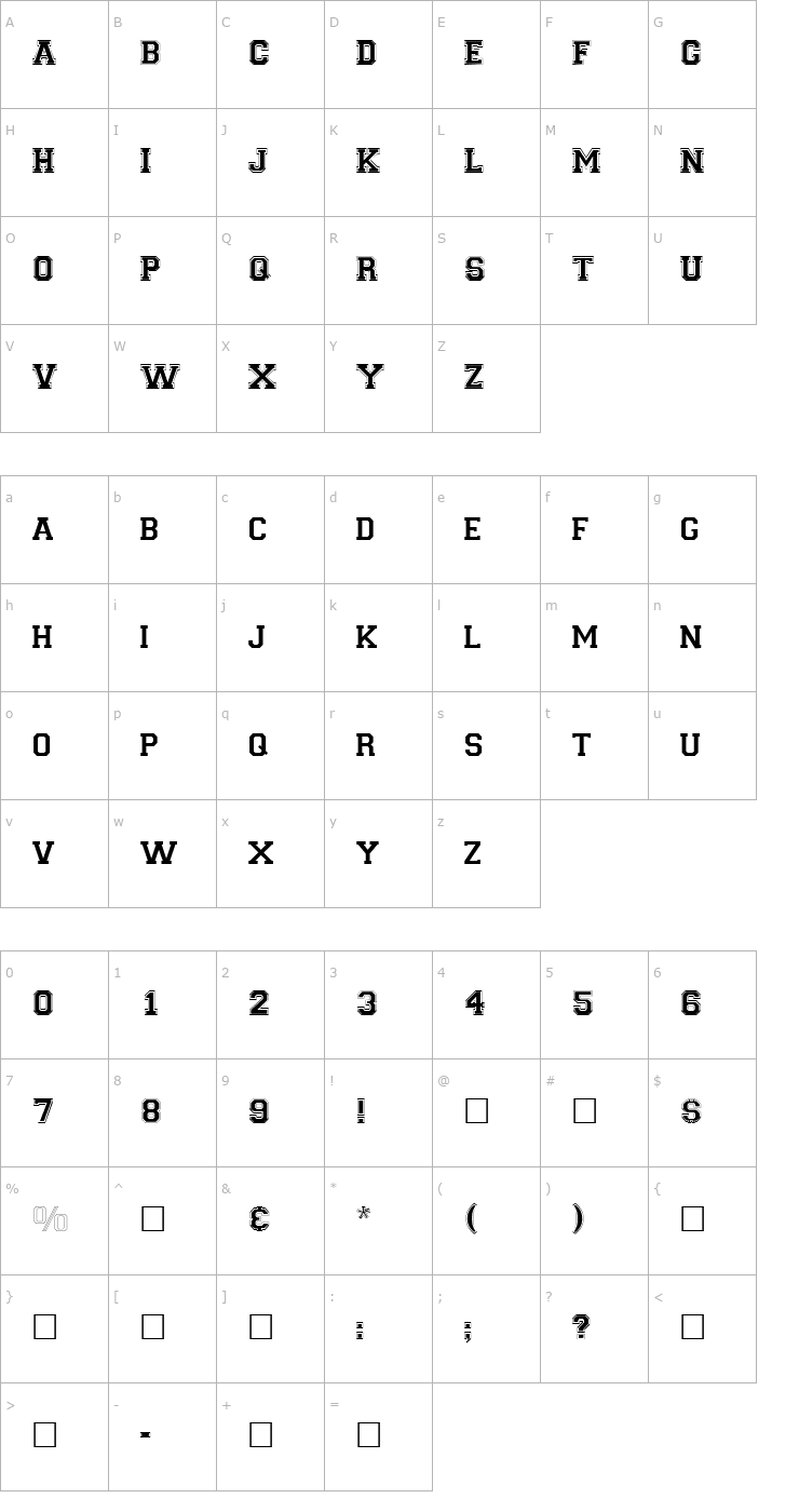 Character Map Graduate Regular Font