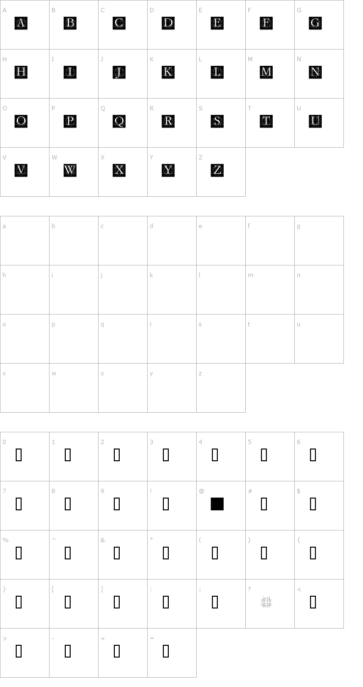 Character Map GrafCirculumBricks Font