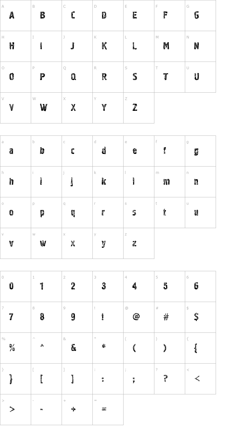 Character Map Graffiti2CTT Font