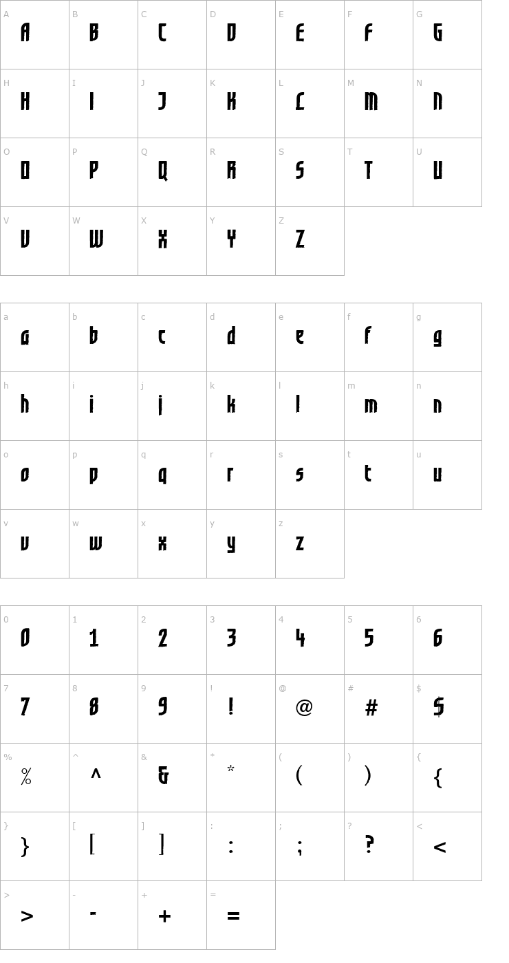 Character Map Grafilone LL Bold Font