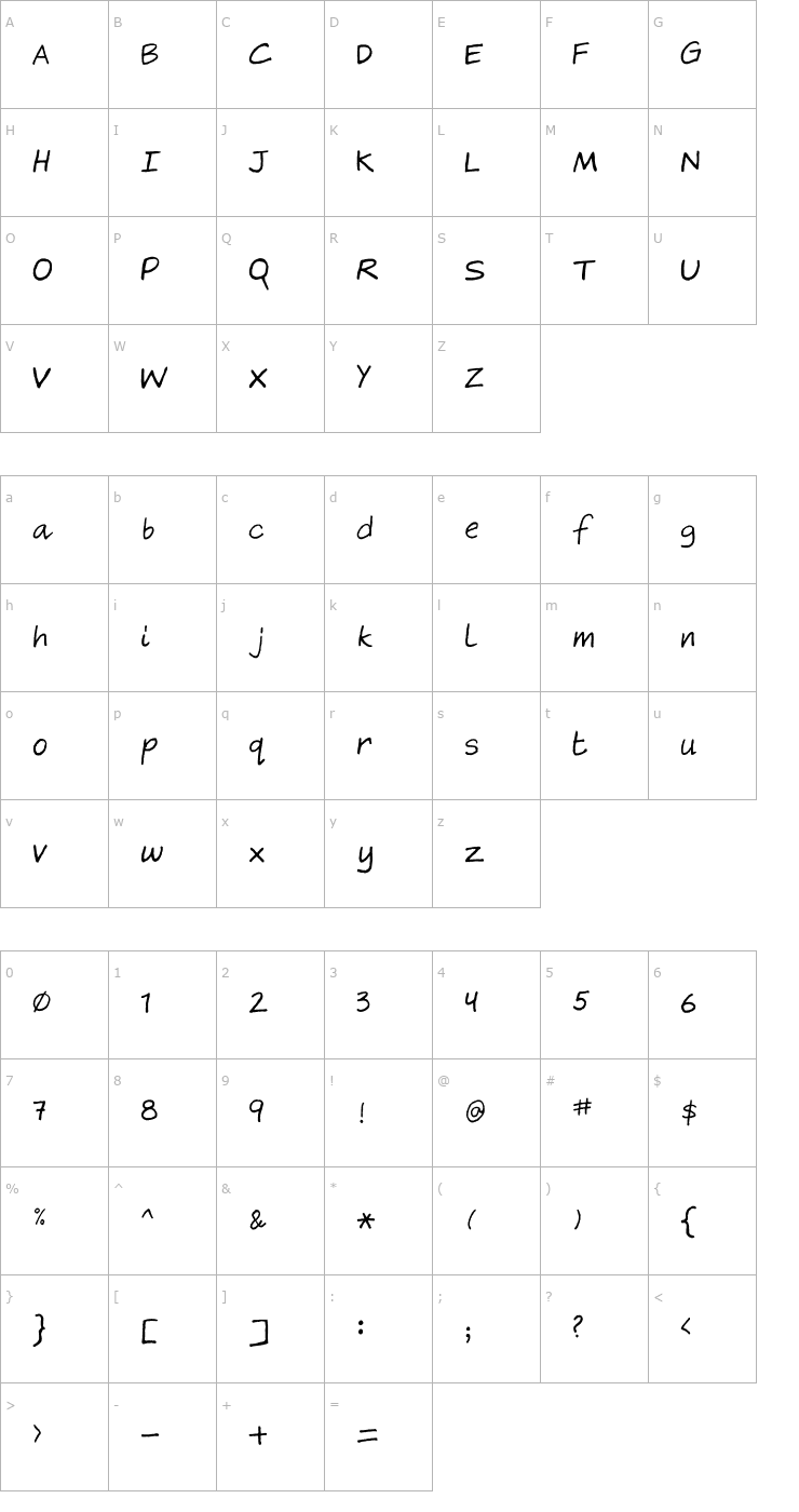 Character Map Gragsie Font