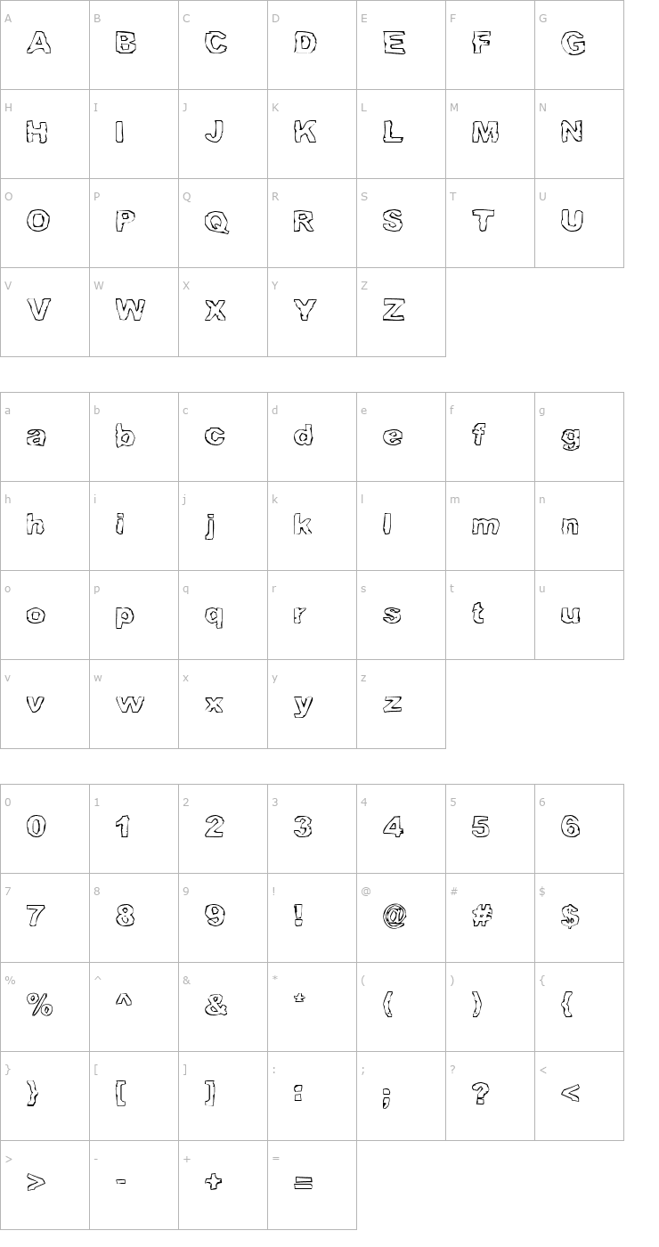 Character Map Grampslung Font