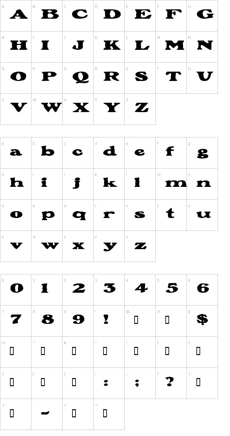 Character Map GrantExtended Font
