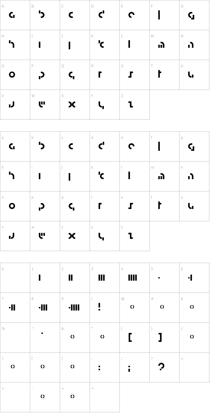 Character Map Graphic Font