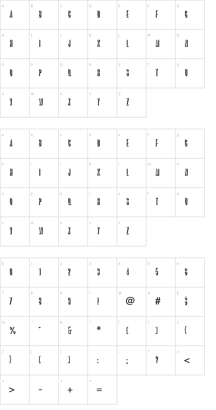 Character Map Graphik Shadow Font