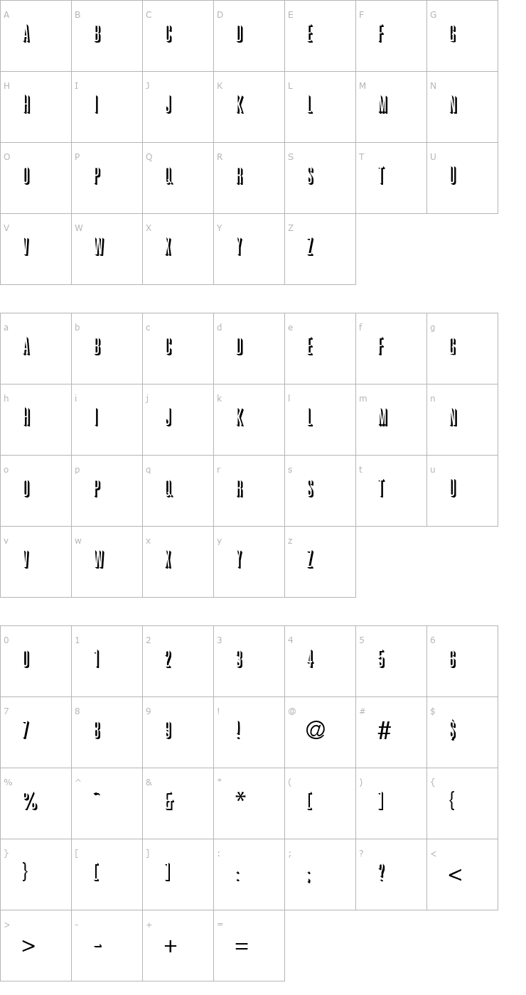 Character Map Graphik Shadow Regular Font