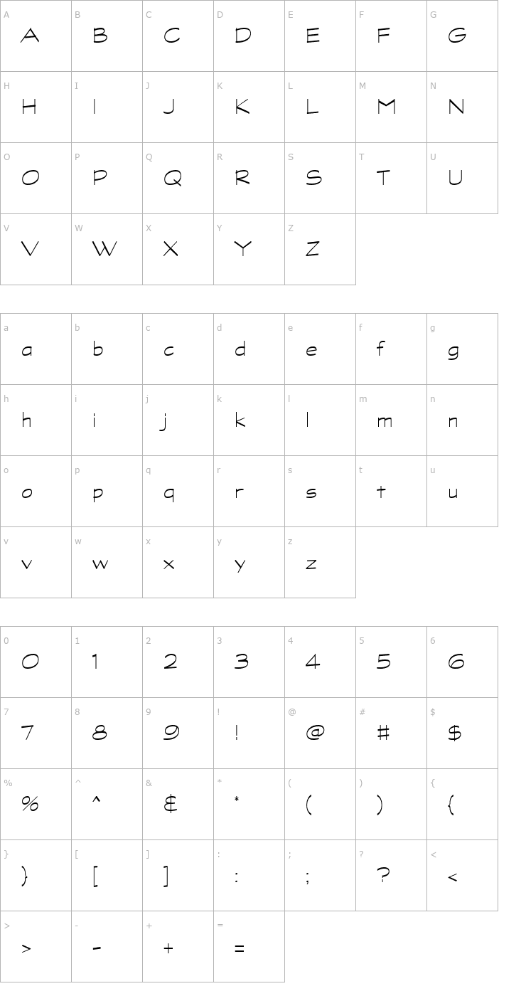 Character Map Graphite Light CE ATT Font