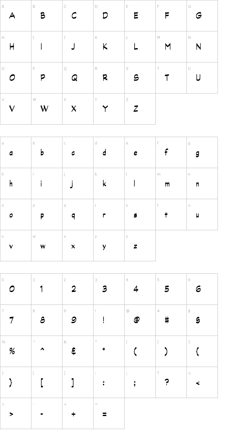 Character Map GraphiteMM Font