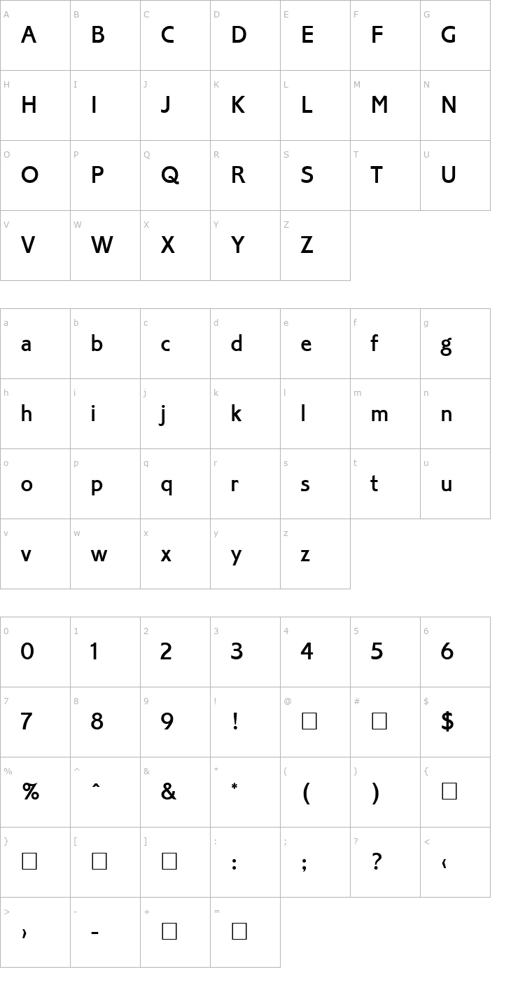 Character Map Graveur Font