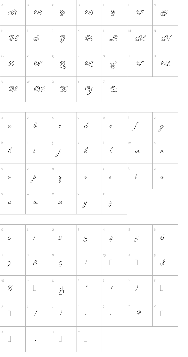 Character Map Gravura LET Font