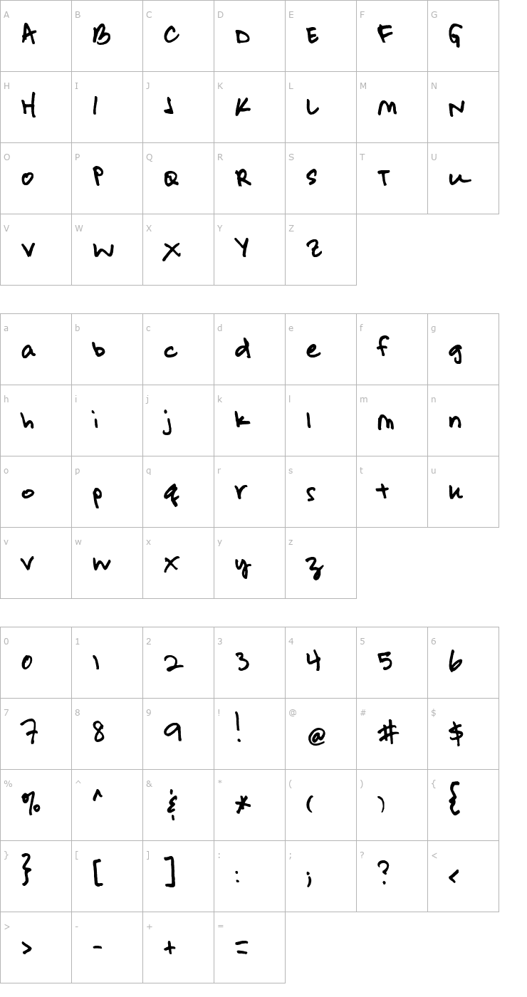 Character Map Grayson Font Font