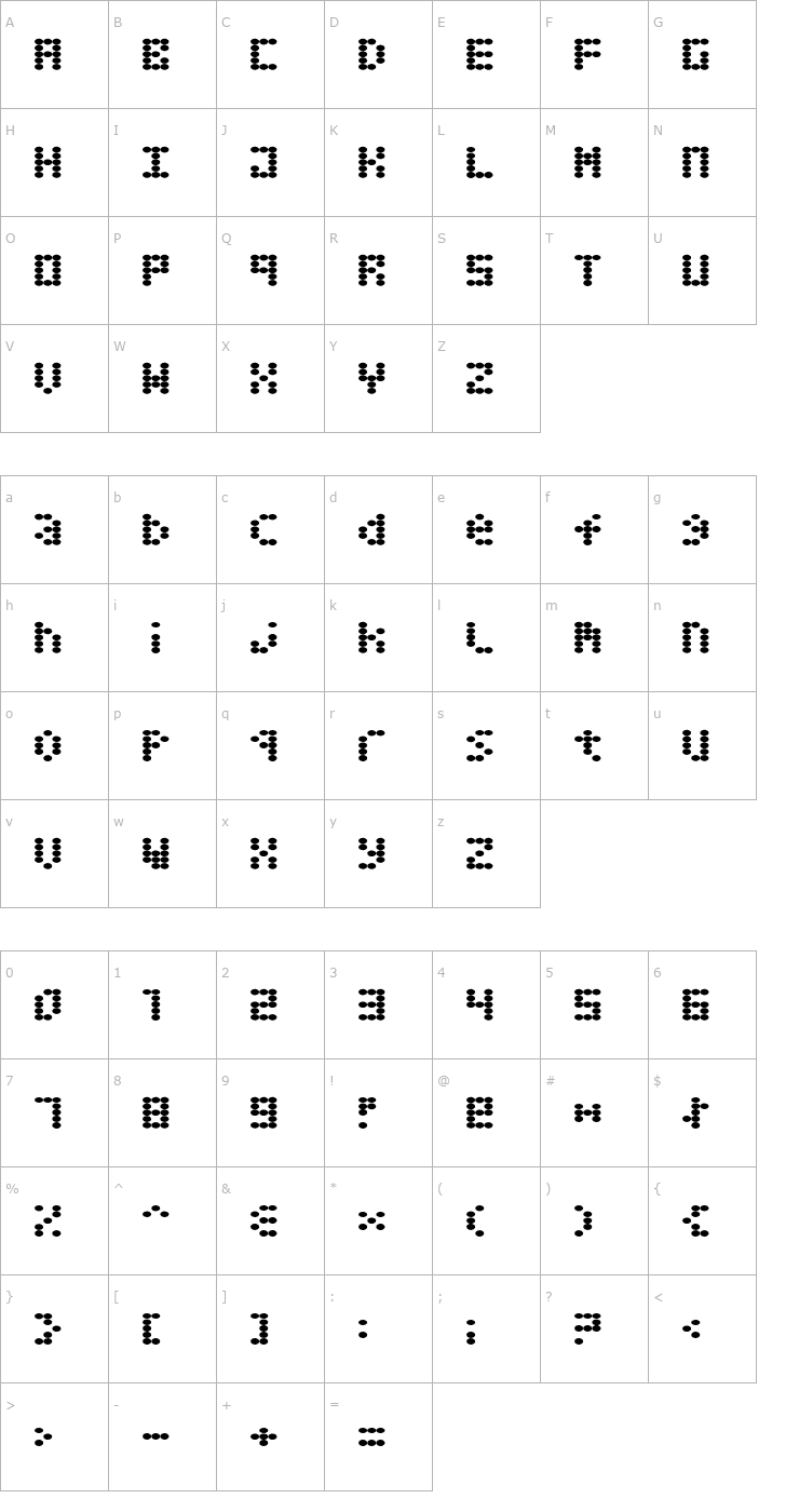 Character Map Greaseballs Font