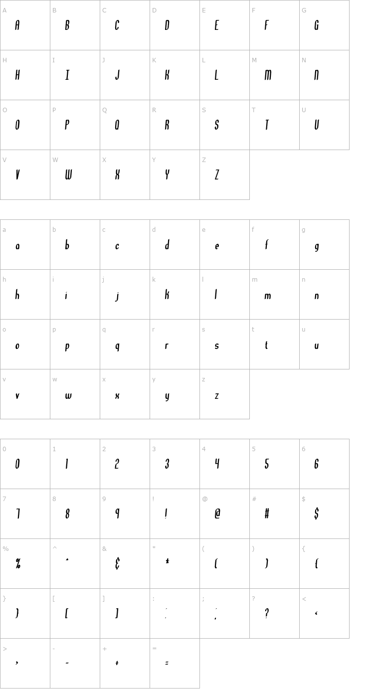 Character Map Great Heights BRK Font