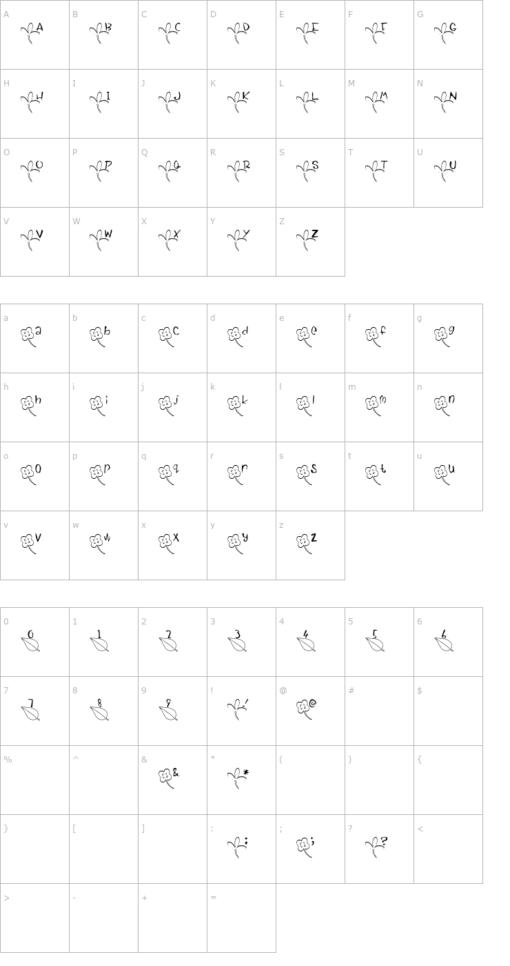 Character Map Green Font Font