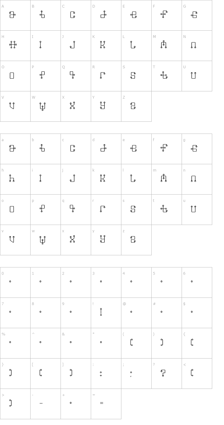 Character Map Greenwich Mean Font