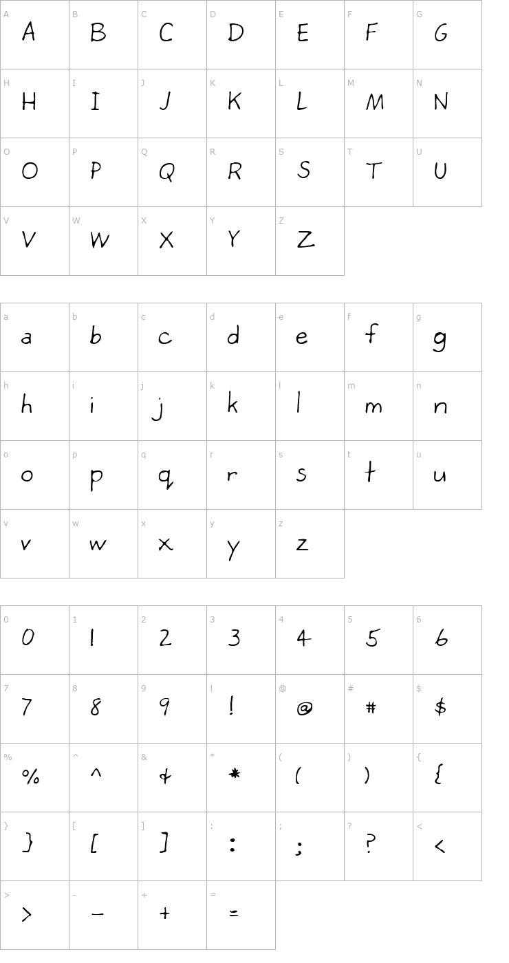 Character Map Greg Regular Font