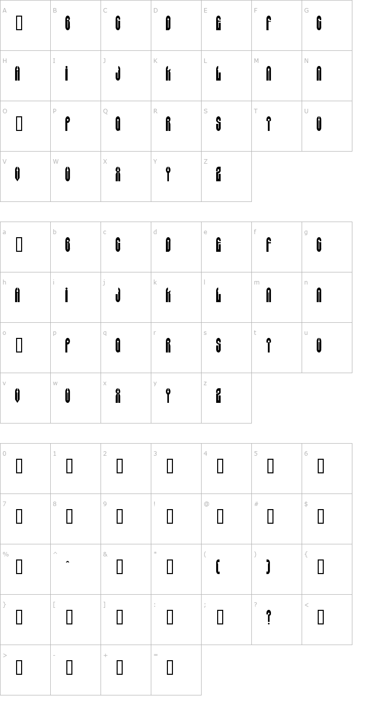 Character Map Grey(Alien)SW Font