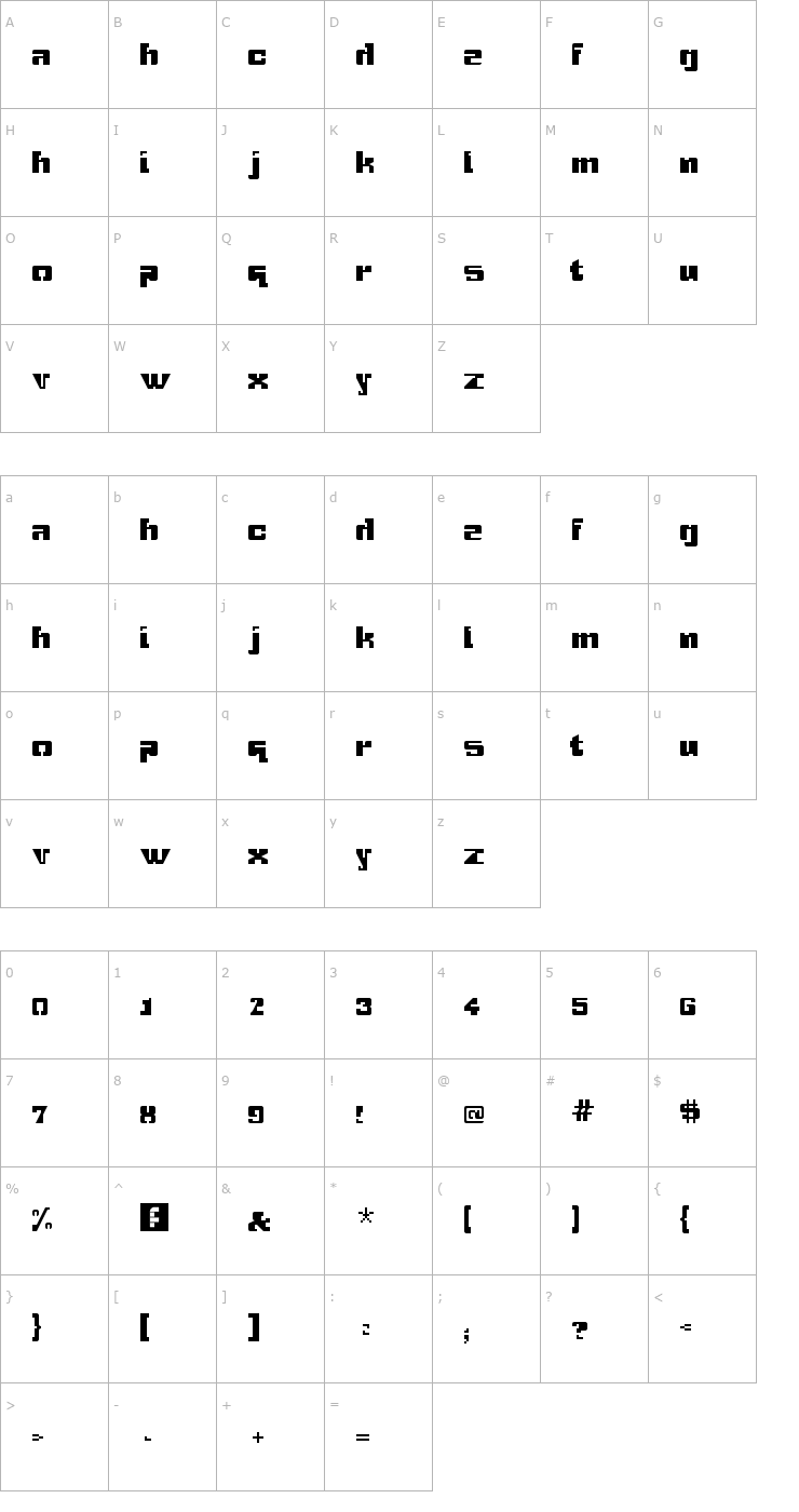 Character Map Gridbreak Sans Font
