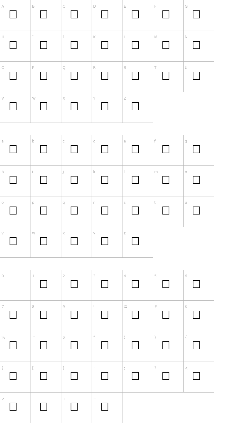 Character Map GriffDinOpt Font