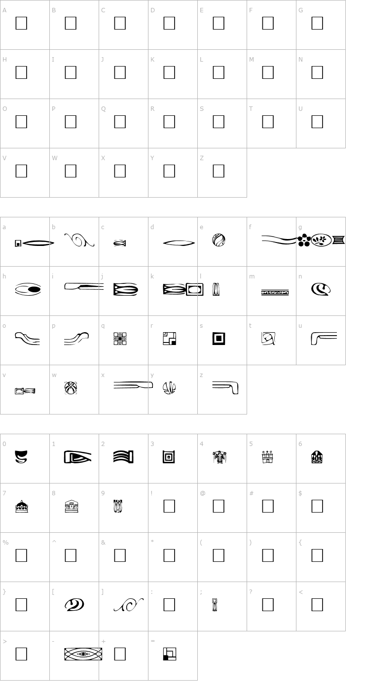 Character Map GriffDinReg Font