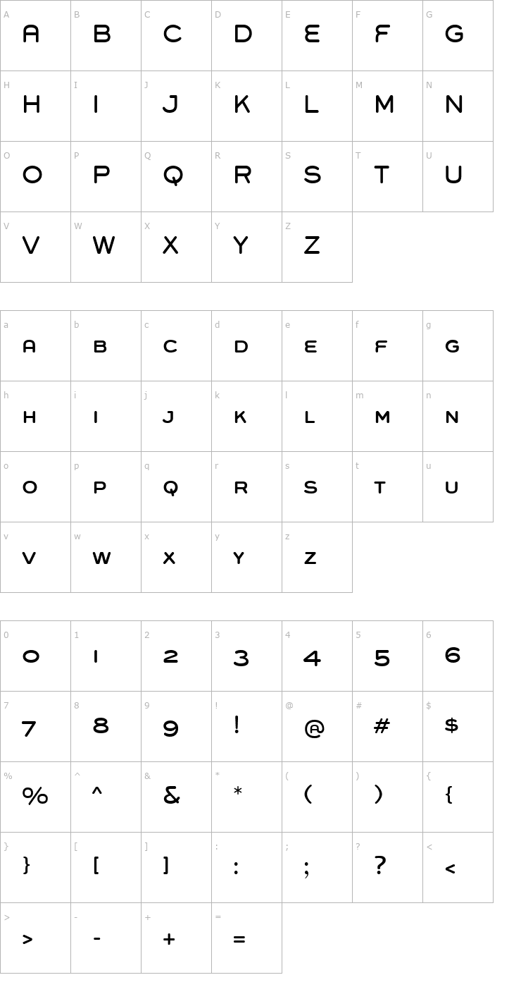 Character Map Grover Caps Font