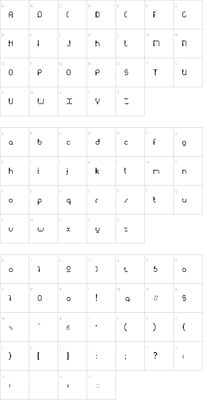 Character Map Grutch Construkt Font