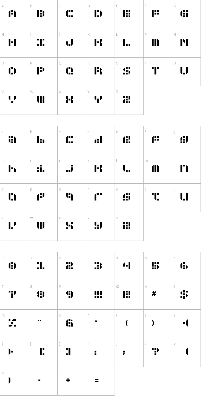 Character Map GUNJU Font