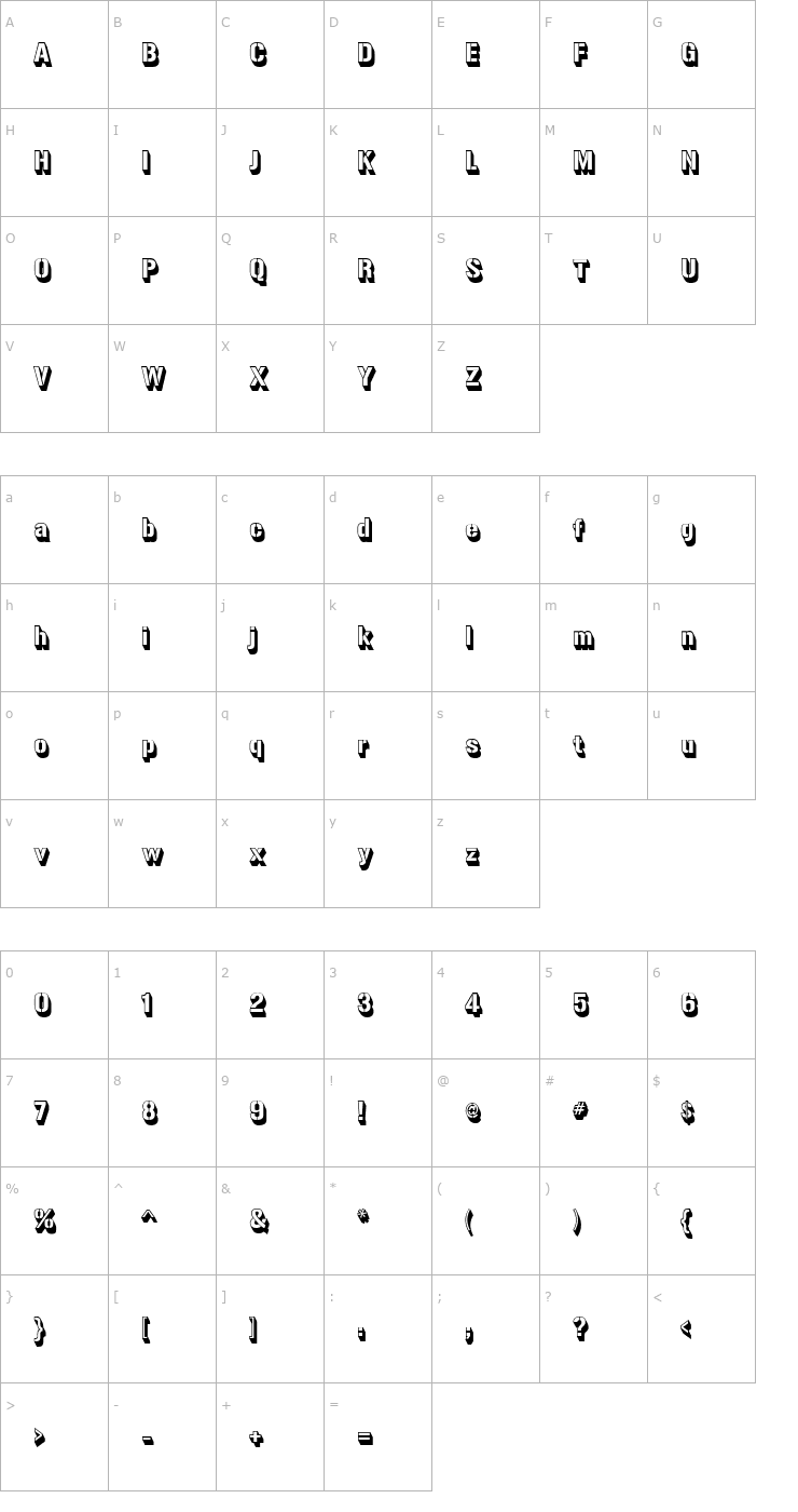 Character Map Gunplay 3D Font