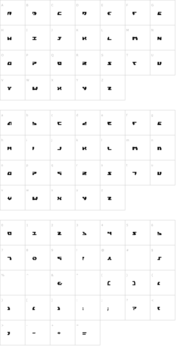 Character Map Gyrfalcon Font