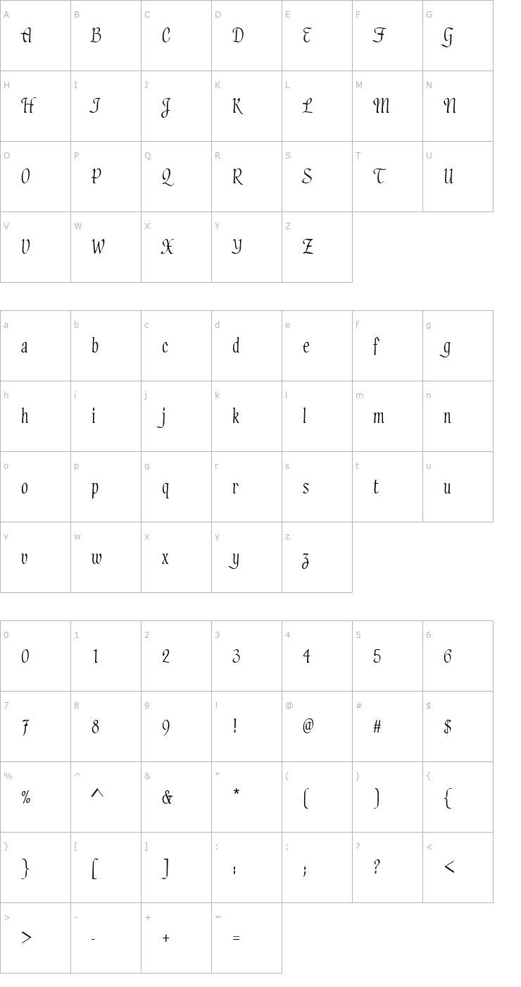 Character Map Haddock Regular Font