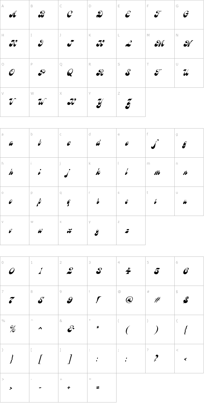 Character Map Haight Font