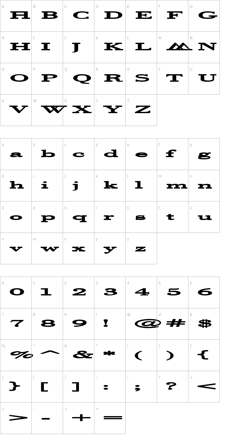 Character Map Halcyonia Font