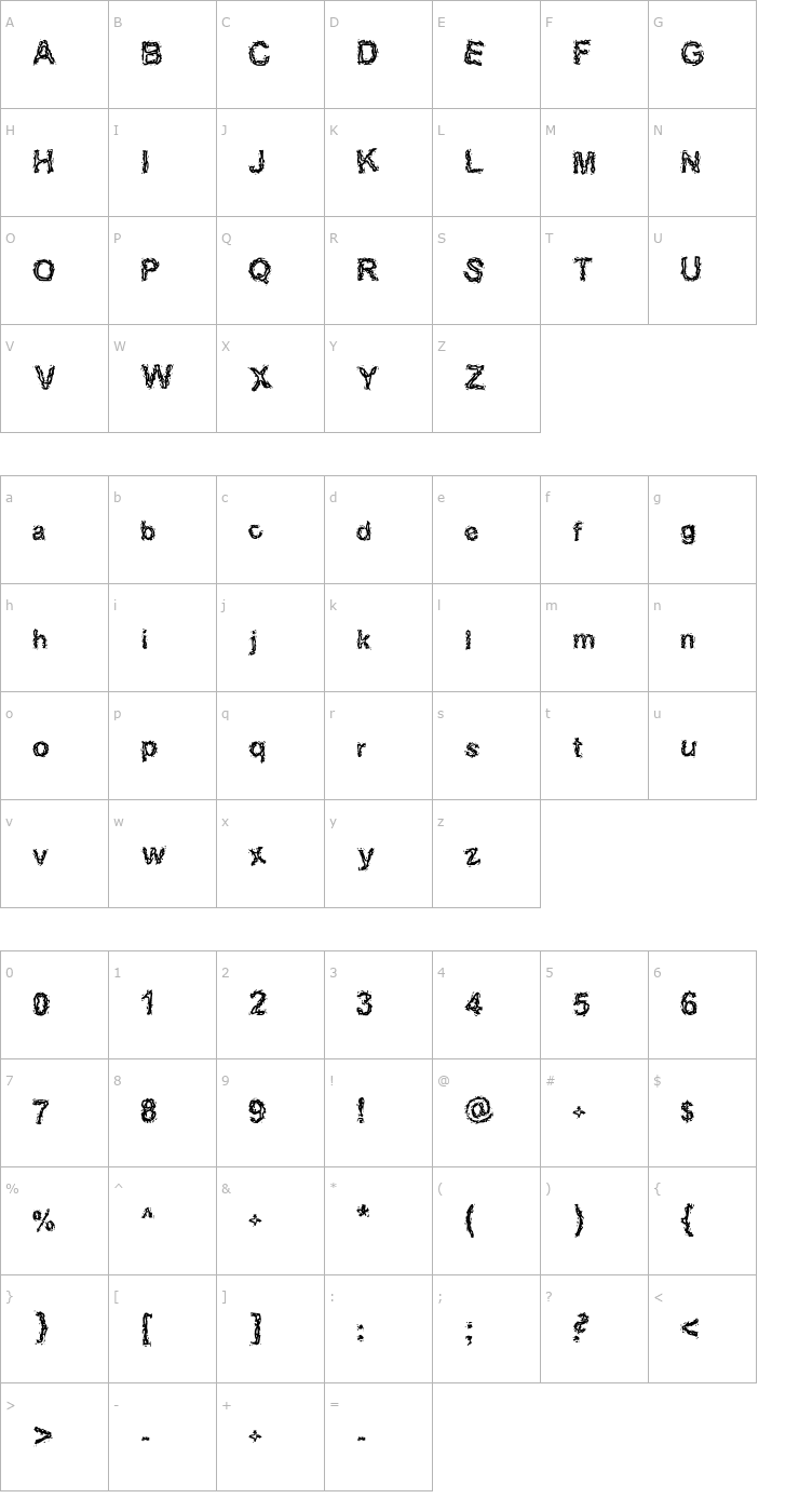 Character Map Halebopp Font