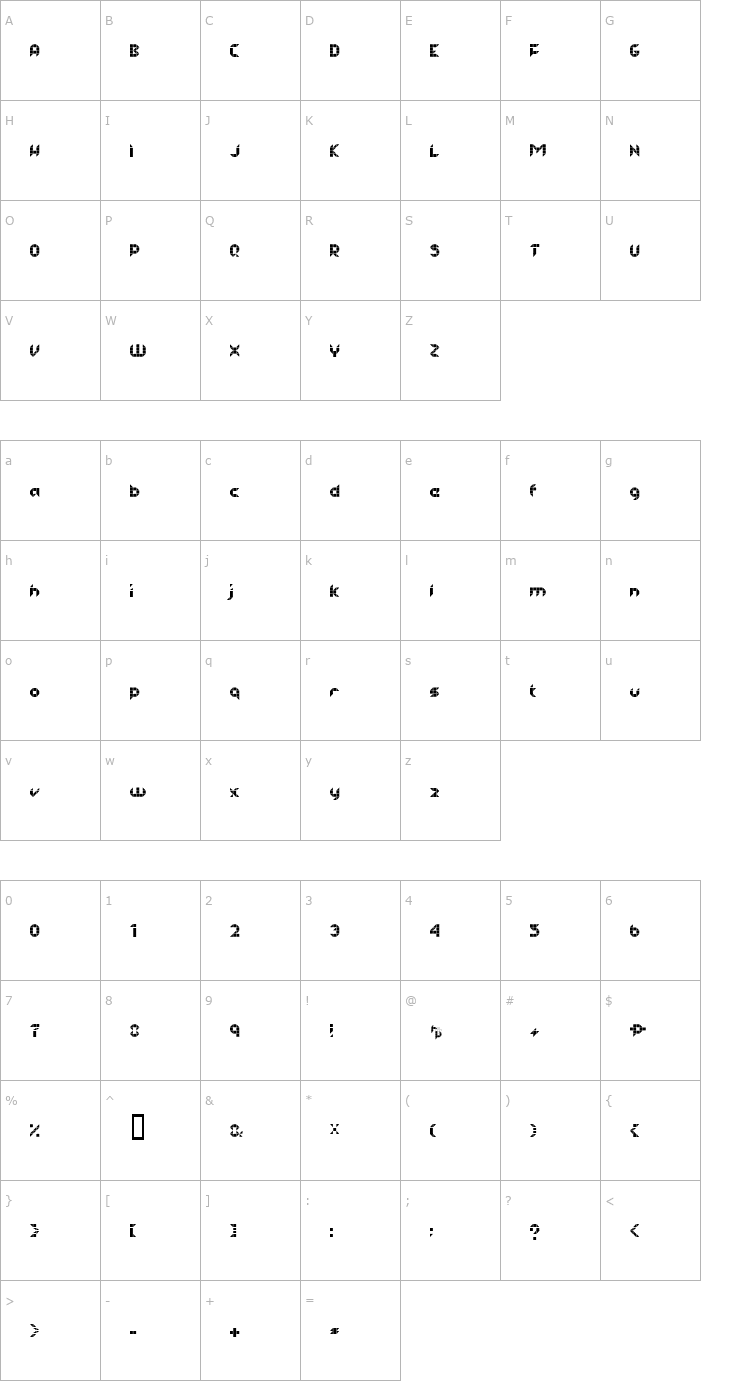 Character Map Half Project Logo Font