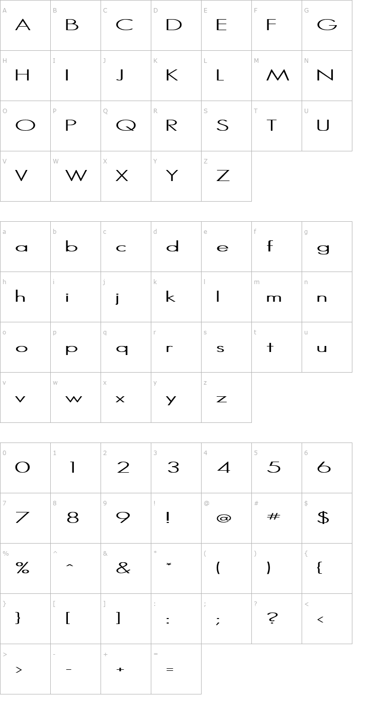 Character Map Halibut Font