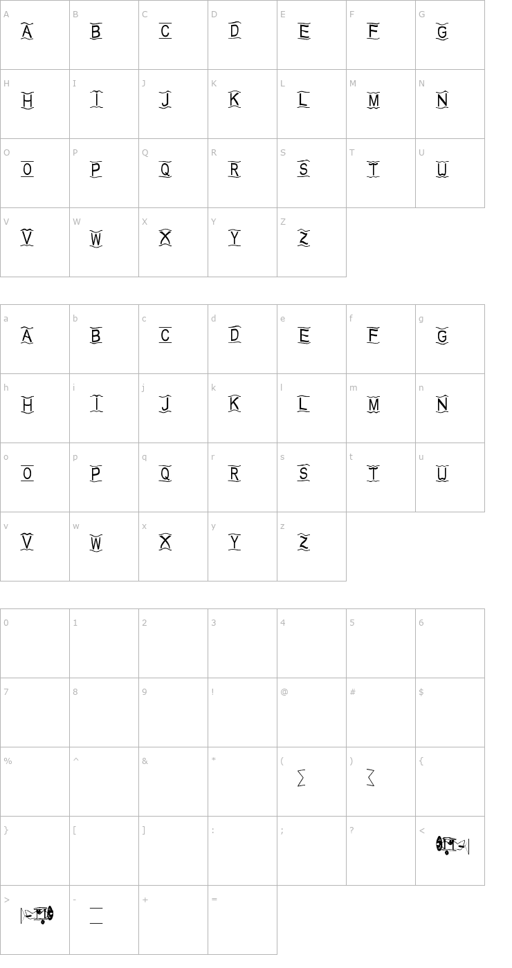 Character Map Hallo du! Font