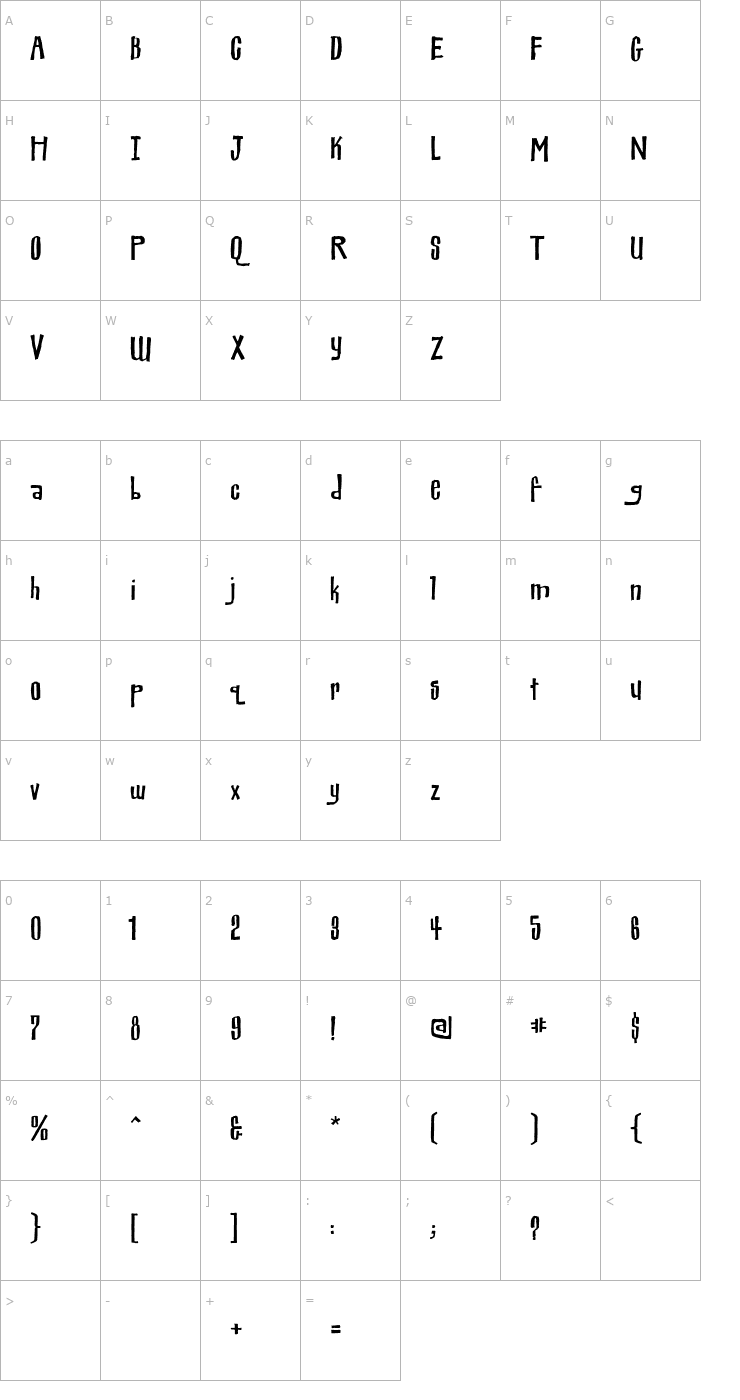Character Map Halloween_Miscreant Font