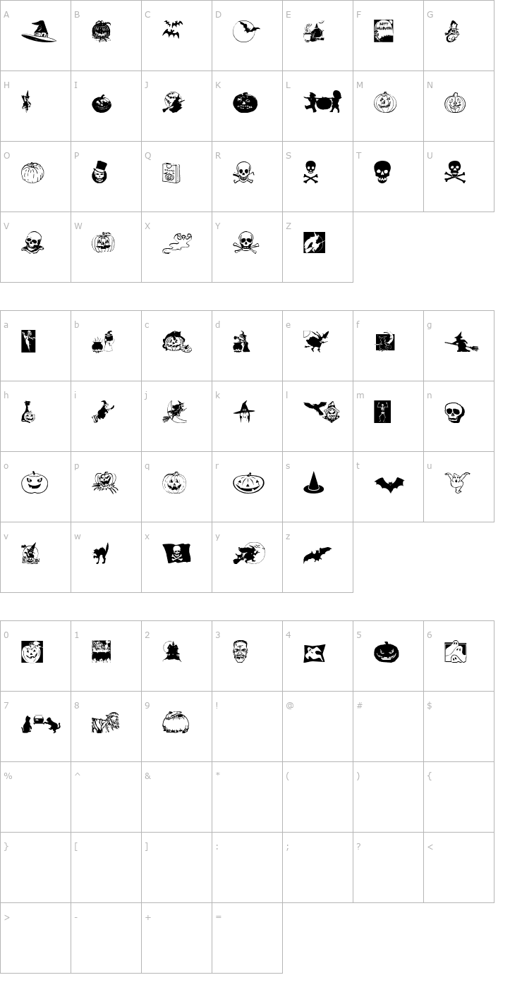 Character Map Hallsymbol Font