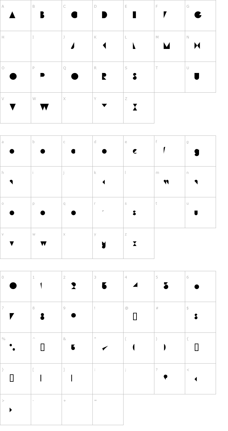 Character Map Hamburg Font