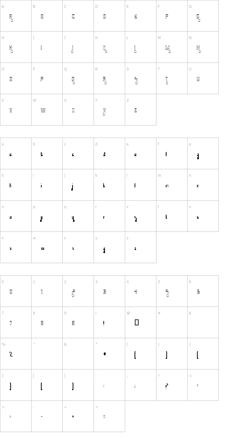 Character Map Hamma Mamma Jamma Font