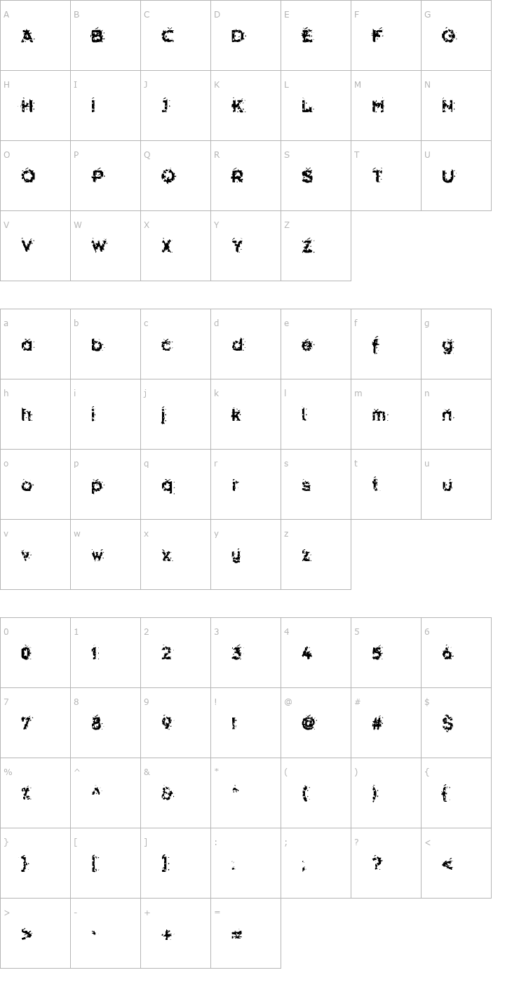 Character Map Hammeroid Font
