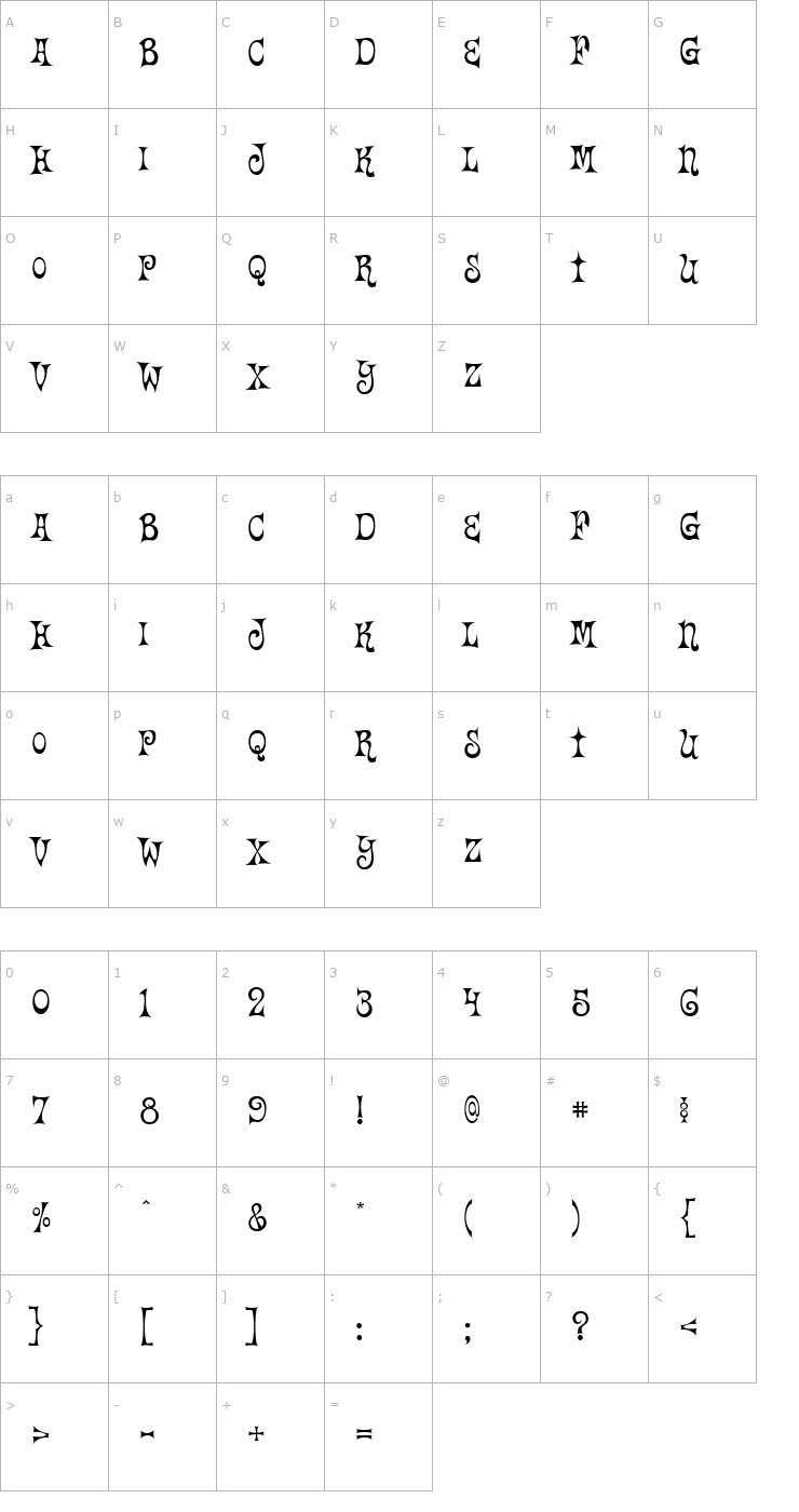 Character Map Happy Days Font