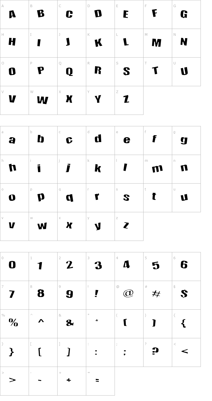 Character Map Happy Happy Joy Joy Font