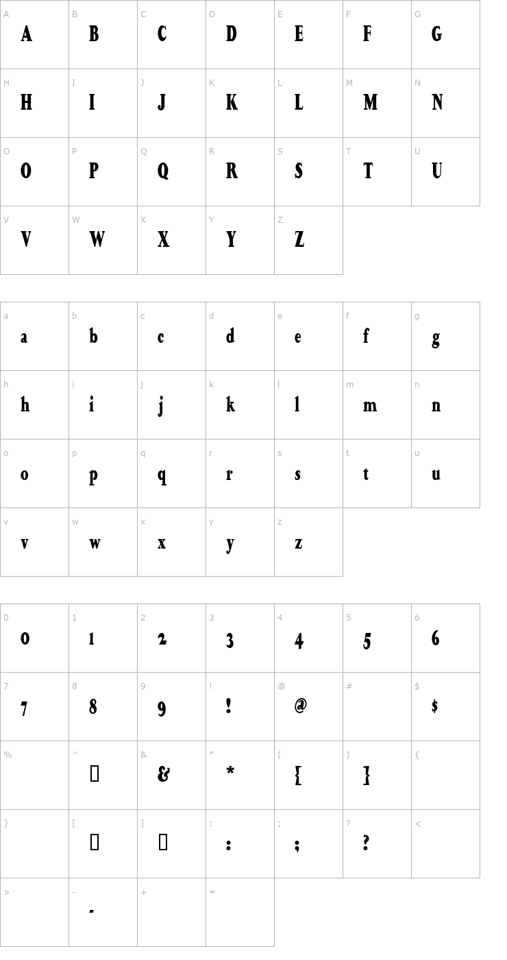 Character Map HappyCampersNF Font