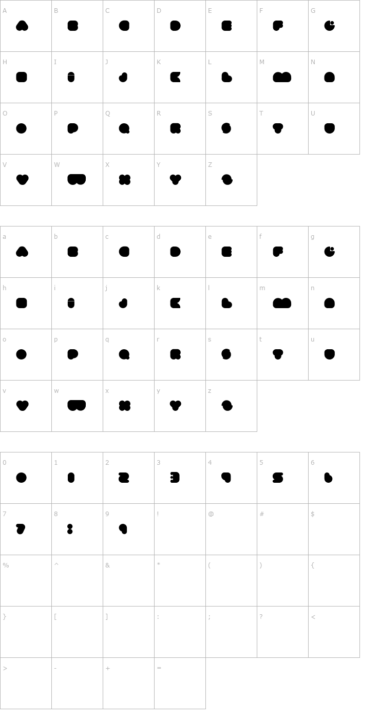 Character Map Happyloverstown.eu - Umma Gomma Font