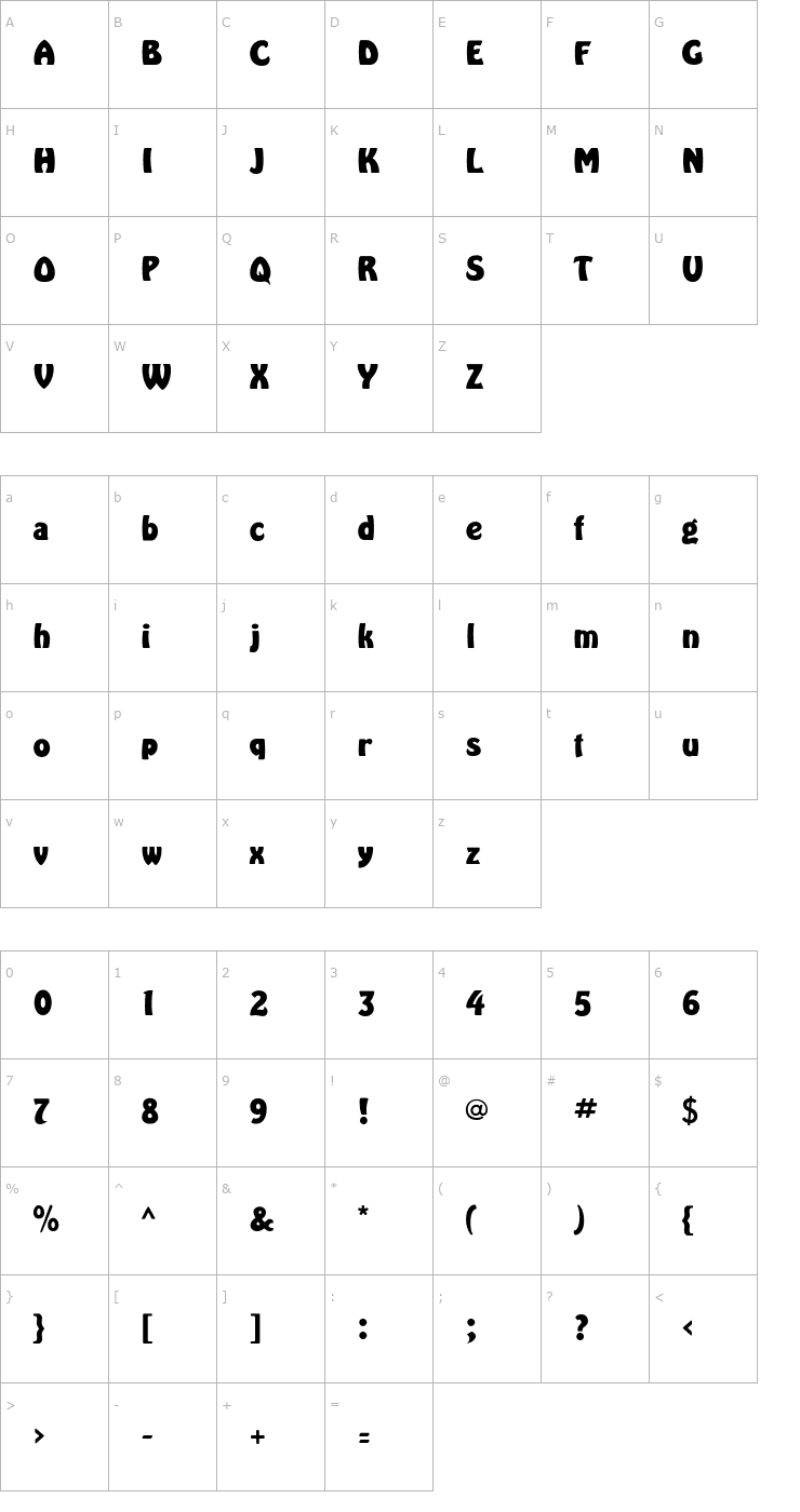 Character Map HarlequinExtraboldFLF Font
