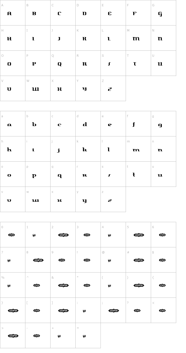 Character Map Harper Free Version Font
