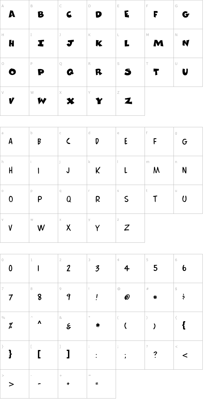 Character Map Harpune Font