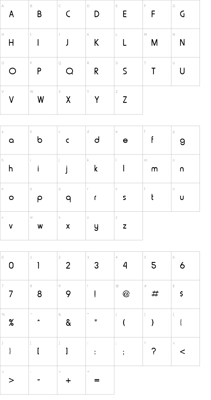 Character Map Harry Regular Font